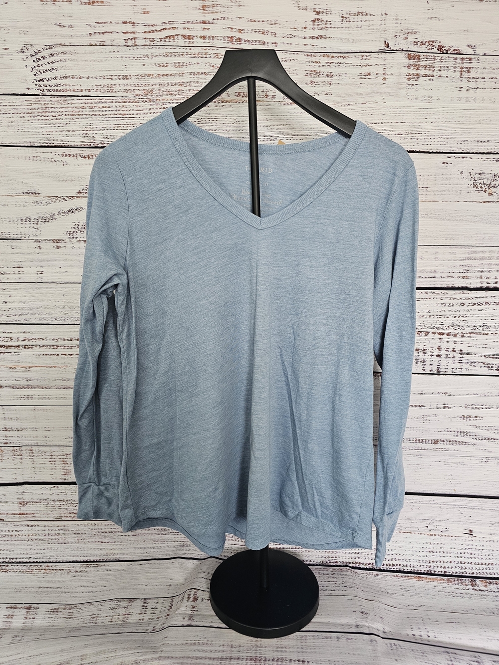 Torrid Light Blue V-Neck Long Sleeve Women’s Top